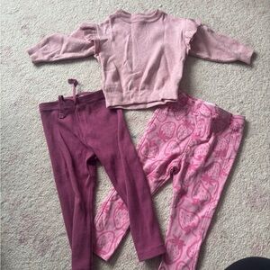 Zara Pink Girls Matching Set - Light Pink Sweater & Dark Pink Leggings